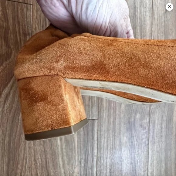 EVERLANE The Italian Leather Day Heel Almond Suede SZ 7 - Picture 14 of 16